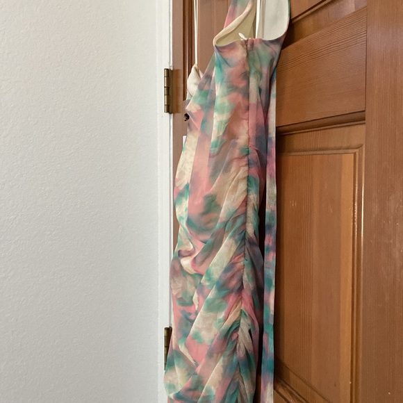 NWT ASTR The Label One Shoulder Floral Neck-Tie Dress - Picture 10 of 11